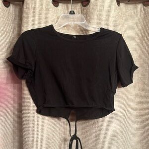 Black Cropped T-Shirt